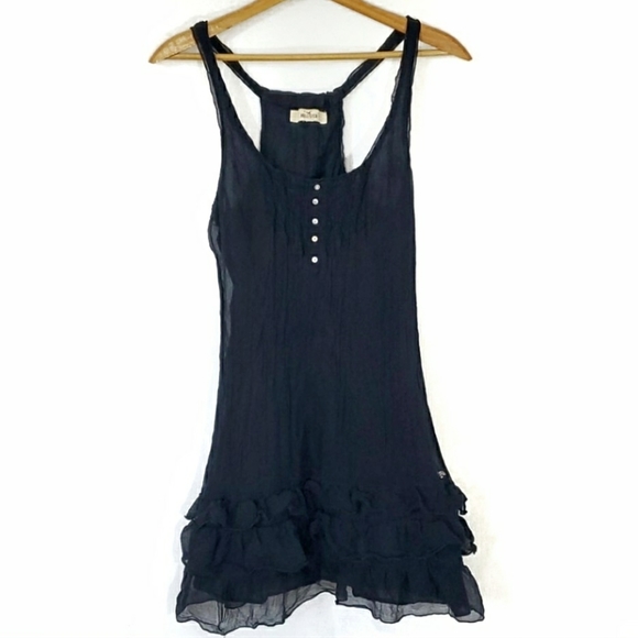 Hollister Dresses & Skirts - Hollister Silk Casual Lined Ruffle Mini Dress M